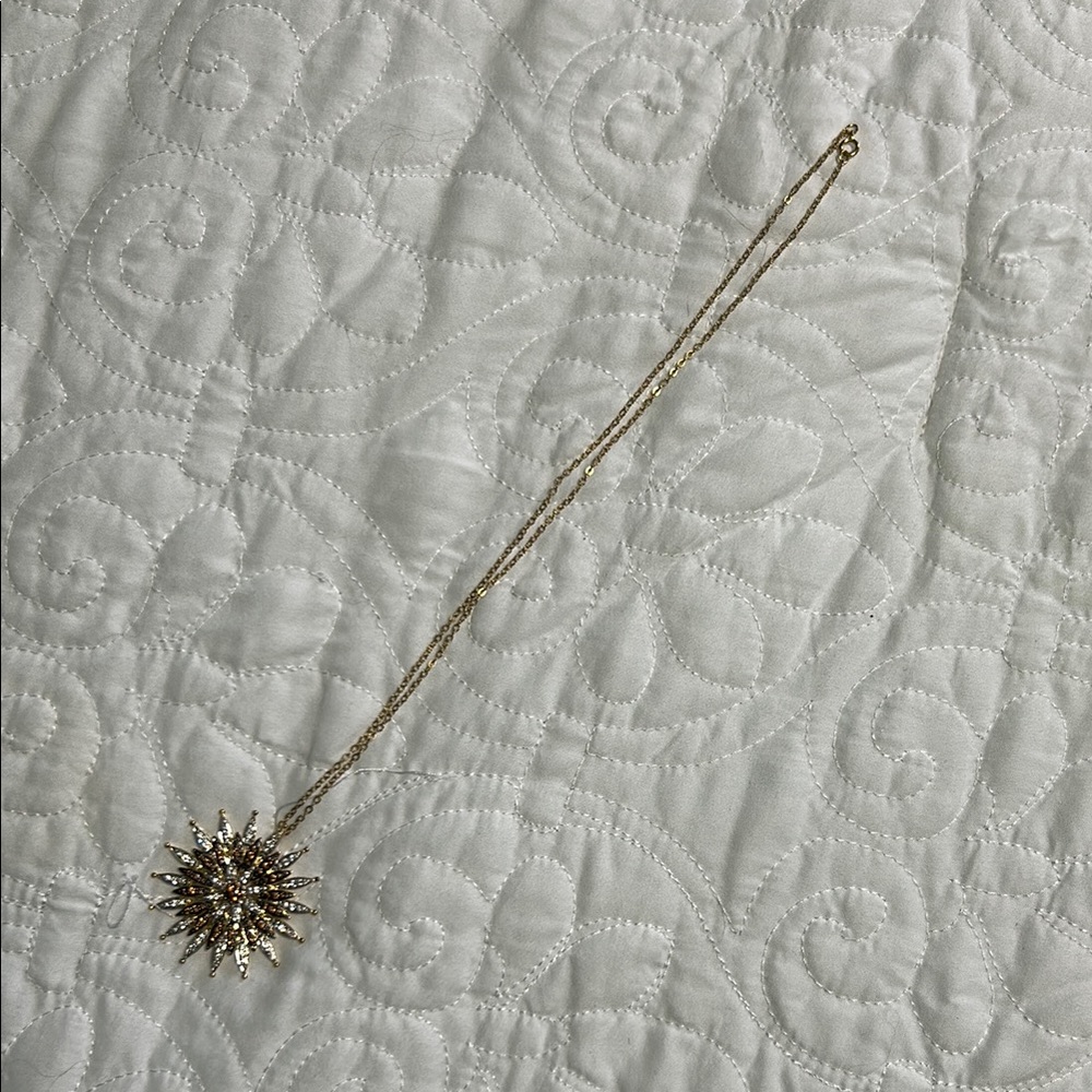 Gold Sunburst Pendant Necklace